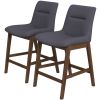 Jayden Mid-Century Modern 24" Upholstered Stool (Set of 2)