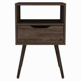 Allie Nightstand, Superior Top, Open Shelf, One Drawer