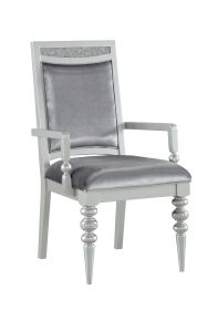 ACME Maverick Arm Chair (Set-2), Fabric & Platinum (2Pc/1Ctn) 61803