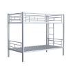 Bunk Bed Twin Over Twin Size with Ladder and high Guardrail, Able to Split, Metal Bunk Bed, Storage Space, Noise Free,Grey Silver
