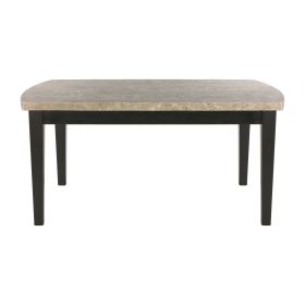 Genuine Marble Top Dining Table 1pc Dark Espresso Finish Wooden Kitchen Dining Room Furniture