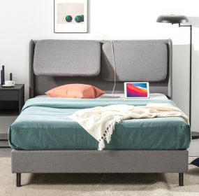 Avery Uphlstrd PB w Recln HB w USB Gry Q