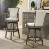 Williams 27' Swivel Counter Height Bar Stool, Natural White Linen