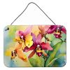 NEW Orchids in Watercolor Wall or Door Hanging Prints Aluminum Metal Sign Kitchen Wall Bar Bathroom Plaque Home Decor, 8HX12W, Multicolor