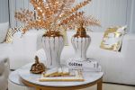 Exquisite White Gilded Ginger Jar with Removable Lid