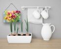NEW Orchids in Watercolor Wall or Door Hanging Prints Aluminum Metal Sign Kitchen Wall Bar Bathroom Plaque Home Decor, 8HX12W, Multicolor