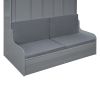 Queen Size Murphy Bed Wall Bed with Cushion,Gray