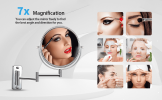 8-inch Wall Mounted Makeup Vanity Mirror, 1X / 7X Magnification Mirror, 360¬∞ Swivel with Extension Arm (Chrome Finish)