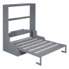 Queen Size Murphy Bed Wall Bed with Cushion,Gray