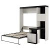 Full Size Murphy Bed with Desk and Storage Shelves and Cabinets, Black+White(Expected Arrival Time: 9.22)