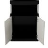 Full Size Murphy Bed with Desk and Storage Shelves and Cabinets, Black+White(Expected Arrival Time: 9.22)