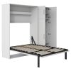 Full Size Murphy Bed with Lockers and Wardrobes, White(Expected Arrival Time:9.27)