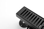 12 Inches Linear Shower Drain with Removable Quadrato Pattern Grate, 304 Stainless Shower Drain Included Hair Strainer and Leveling Feet