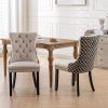 Classic Velvet Dining Chairs, High-end Tufted Solid Wood Contemporary Velvet Upholstered Dining Chair with Wood Legs Nailhead, SET OF 2