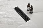 12 Inches Linear Shower Drain with Removable Quadrato Pattern Grate, 304 Stainless Shower Drain Included Hair Strainer and Leveling Feet