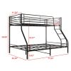 Heavy Duty Twin-Over-Full Metal Bunk Bed, Easy Assembly with Enhanced Upper-Level Guardrail, Black