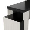 Full Size Murphy Bed with Desk and Storage Shelves and Cabinets, Black+White(Expected Arrival Time: 9.22)