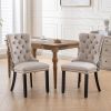 Classic Velvet Dining Chairs, High-end Tufted Solid Wood Contemporary Velvet Upholstered Dining Chair with Wood Legs Nailhead, SET OF 2