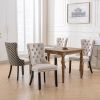 Classic Velvet Dining Chairs, High-end Tufted Solid Wood Contemporary Velvet Upholstered Dining Chair with Wood Legs Nailhead, SET OF 2