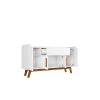 Manhattan Comfort Addie 53.54 Sideboard with 5 Shelves in White