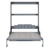 Queen Size Murphy Bed Wall Bed with Cushion,Gray