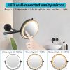 8 Inch 3 Colors LED Lighted, Wall Mounted Makeup Mirror, Double Sided 1X /10X HD Magnifying, 360¬∞ Swivel with Extension Arm