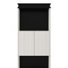 Full Size Murphy Bed with Desk and Storage Shelves and Cabinets, Black+White(Expected Arrival Time: 9.22)