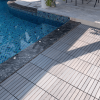 30 PCS Interlocking Deck Tiles Striped Pattern, 12" x 12" Square Light Gray Acacia Hardwood Outdoor Flooring for Patio, Bancony, Pool Side,...
