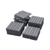 30 PCS Interlocking Deck Tiles Striped Pattern, 12" x 12" Square Light Gray Acacia Hardwood Outdoor Flooring for Patio, Bancony, Pool Side,...