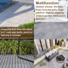 30 PCS Interlocking Deck Tiles Striped Pattern, 12" x 12" Square Light Gray Acacia Hardwood Outdoor Flooring for Patio, Bancony, Pool Side,...