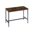 Pub High Dining Table 5 Piece Set, Industrial Style Pub Table, 4 PU Leather Bar Chairs for Kitchen Breakfast Table, Living Room, Bar, Rustic Brown