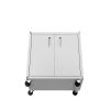 Manhattan Comfort Fortress Textured Metal 31.5" Garage Mobile Cabinet with 2 Adjustable Shelves in White
