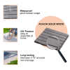 30 PCS Interlocking Deck Tiles Striped Pattern, 12" x 12" Square Light Gray Acacia Hardwood Outdoor Flooring for Patio, Bancony, Pool Side,...