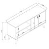 Manhattan Comfort Amber 53.7" TV Stand with Faux Leather Handles in White