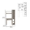 Detroit 2 Piece Office Set, Dozza Bookcase + Aramis Desk, Light Gray