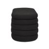 Fuji 49" Upholstered Oval Storage Bench, Ebony Black Boucle