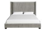 Queen Upholstered Bed in a Box Light Gray