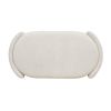 Fuji 43" Upholstered Oval Storage Bench, Ivory White Boucle