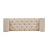 Lewis Bolster Arm Entryway Bench, Sky Neutral Beige Polyester
