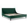 Aspen Vertical Tufted Modern Headboard Platform Bed Set, King, Evergreen Velvet