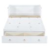 Queen Size Murphy Bed with USB Port and a Large Drawer, White