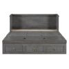 Queen Size Murphy Bed with USB Port and a Large Drawer, Gray