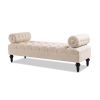 Lewis Bolster Arm Entryway Bench, Sky Neutral Beige Polyester