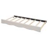 Twin Size Upholstered daybed with Wave-shaped Trundle, Beige