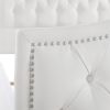 Marcella Upholstered Shelter Headboard Bed Set, Queen, Bright White Polyester