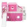 Full Size Loft Bed with Tent and Tower - Pink