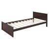 Full size Loft Bed with a twin size Stand-alone bed, Shelves,Desk,and Wardrobe-Espresso