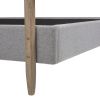 Diego Low Upholstered Platform Bed, Queen, Light Grey Polyester
