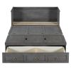 Queen Size Murphy Bed with USB Port and a Large Drawer, Gray