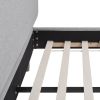 Diego Low Upholstered Platform Bed, Queen, Light Grey Polyester